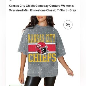 Kansas City Chiefs Gameday Couture Women's Oversized Rhinestone Classic T-Shirt
